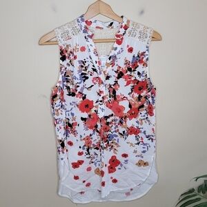 NWT Stitch Fix Market & Spruce | Cassie Crochet Detail Tank Blouse Size Small